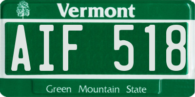 VT license plate AIF518