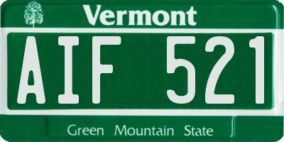 VT license plate AIF521