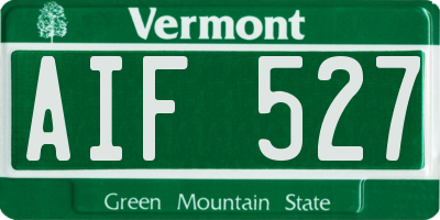 VT license plate AIF527