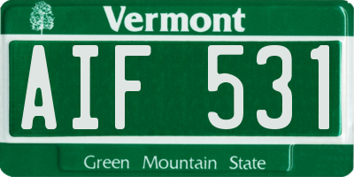 VT license plate AIF531
