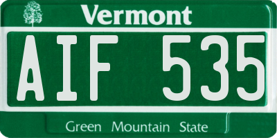 VT license plate AIF535