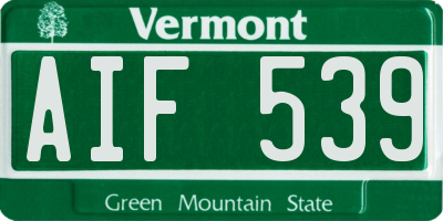 VT license plate AIF539