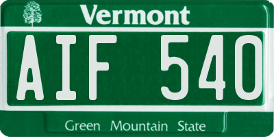 VT license plate AIF540