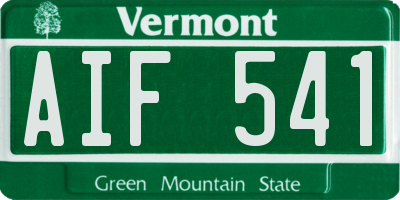 VT license plate AIF541