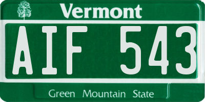 VT license plate AIF543