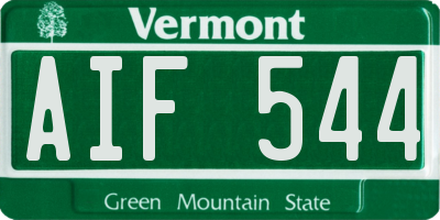 VT license plate AIF544