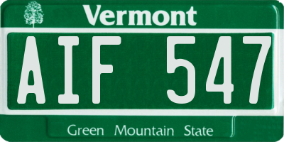 VT license plate AIF547