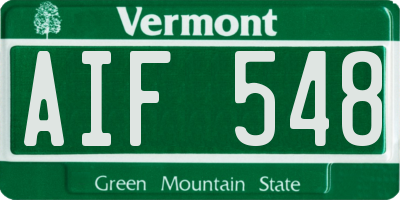 VT license plate AIF548