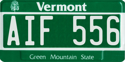 VT license plate AIF556