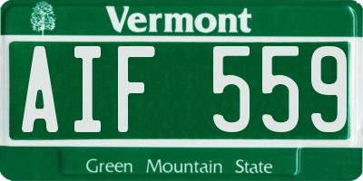 VT license plate AIF559
