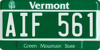 VT license plate AIF561