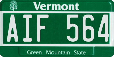 VT license plate AIF564