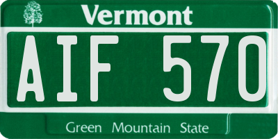 VT license plate AIF570