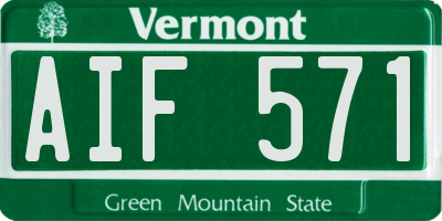 VT license plate AIF571