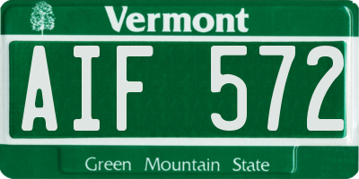 VT license plate AIF572