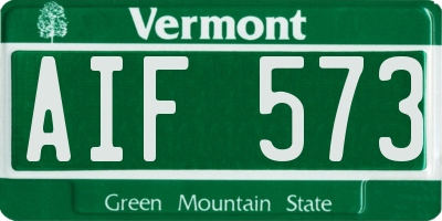 VT license plate AIF573