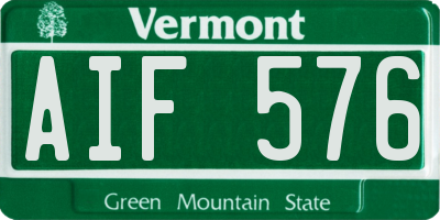 VT license plate AIF576