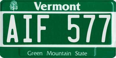 VT license plate AIF577