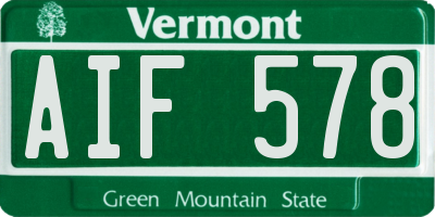 VT license plate AIF578