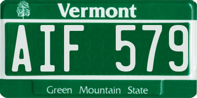 VT license plate AIF579