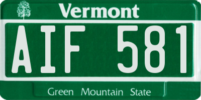 VT license plate AIF581