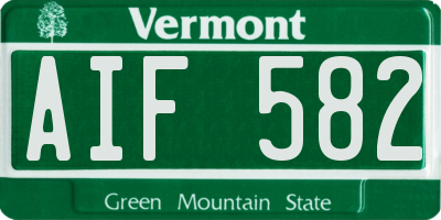 VT license plate AIF582