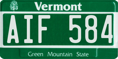 VT license plate AIF584