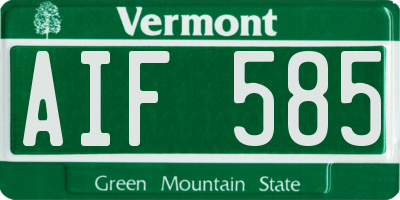 VT license plate AIF585