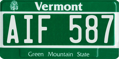 VT license plate AIF587