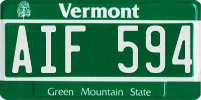 VT license plate AIF594