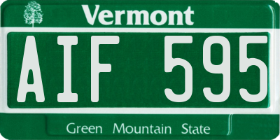 VT license plate AIF595