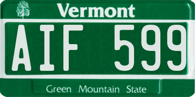 VT license plate AIF599