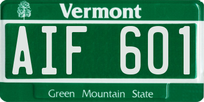 VT license plate AIF601