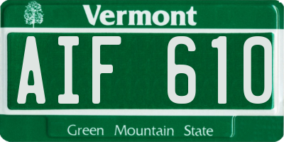 VT license plate AIF610