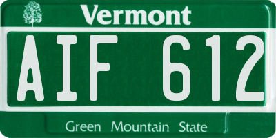 VT license plate AIF612