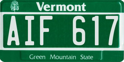 VT license plate AIF617