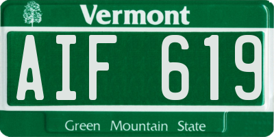 VT license plate AIF619