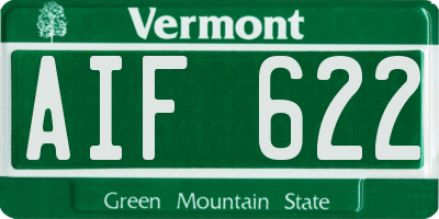 VT license plate AIF622