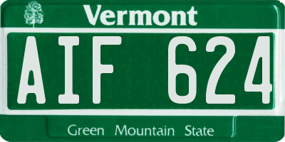 VT license plate AIF624
