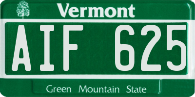 VT license plate AIF625