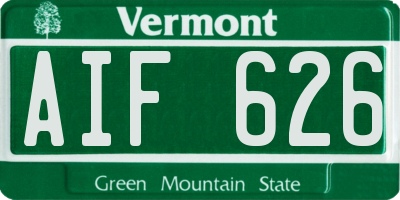 VT license plate AIF626