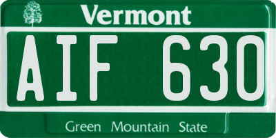 VT license plate AIF630