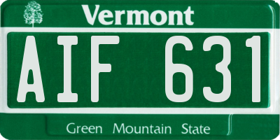 VT license plate AIF631