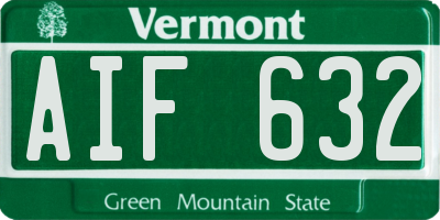 VT license plate AIF632