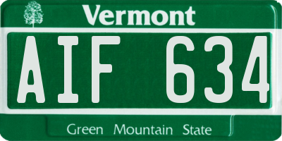 VT license plate AIF634