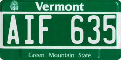 VT license plate AIF635