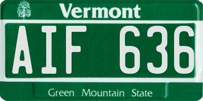 VT license plate AIF636