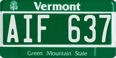VT license plate AIF637