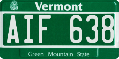 VT license plate AIF638