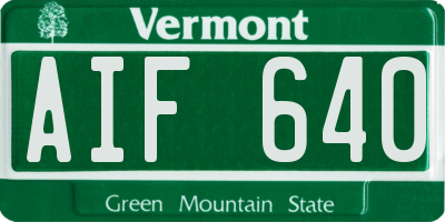 VT license plate AIF640